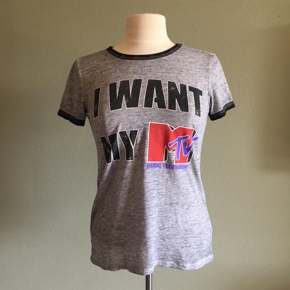MTV Tops - MTV gray "I want my Mtv" shirt